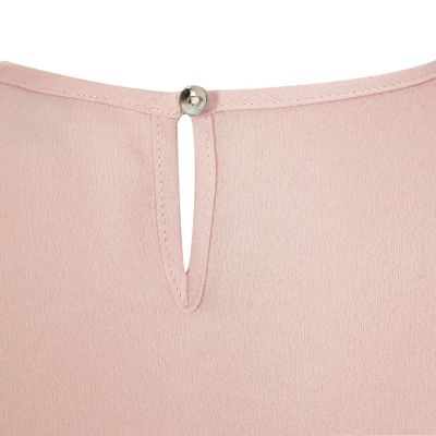 Girls pink frill sleeve swing top